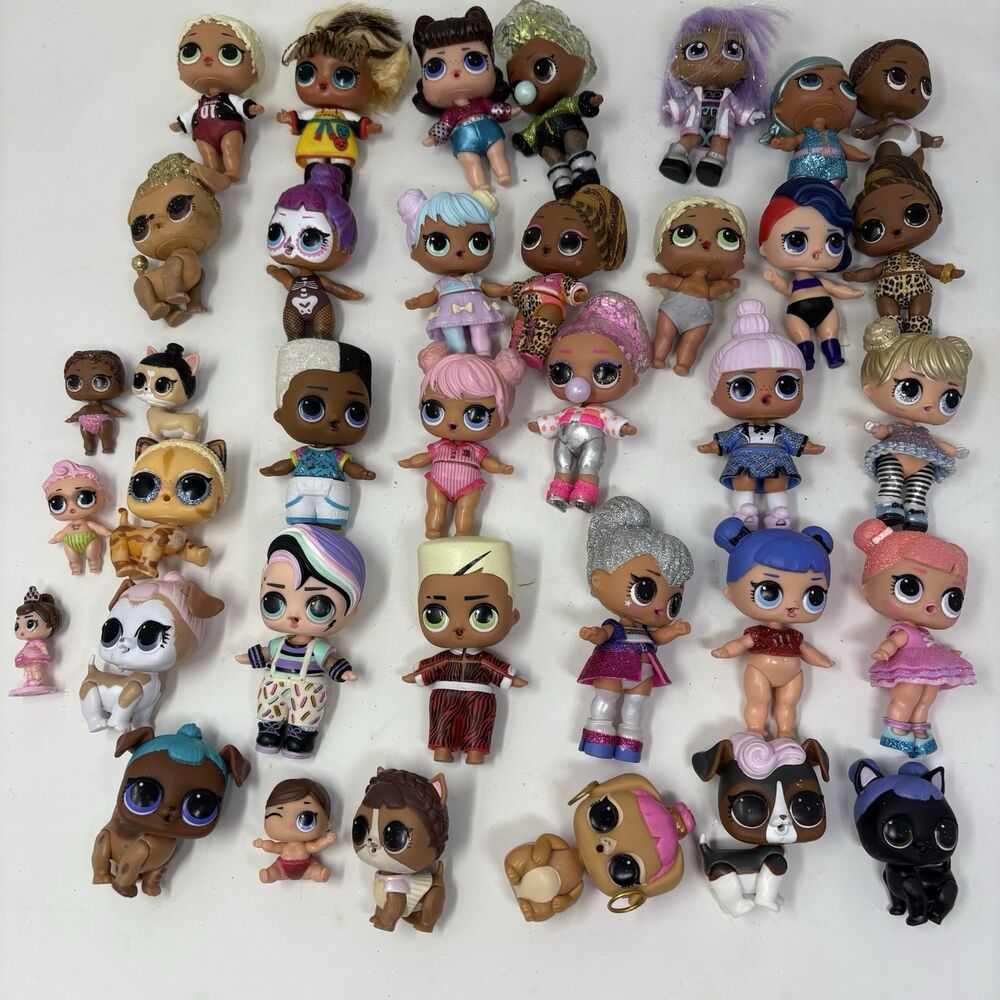 Large LOL Surprise Doll Lot 30+ Pcs - Rare Splash Queen, MC Swag, Pets & More